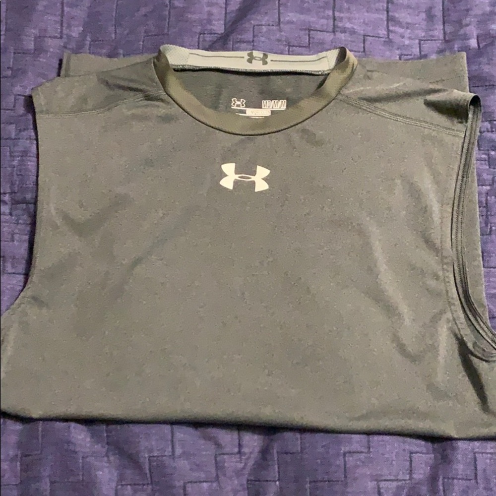 Gray Under Armour Cut Off Shirt